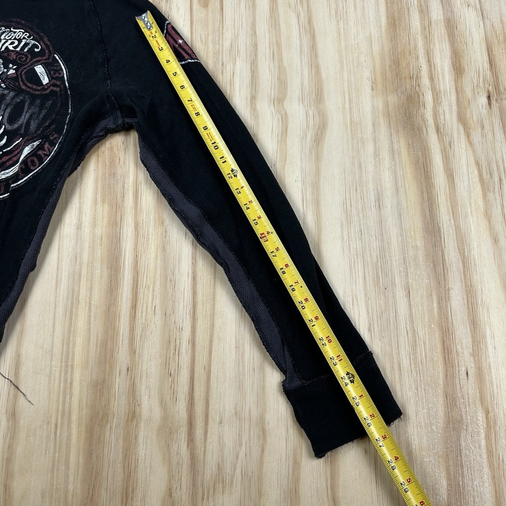 Vintage Affliction Men's Large Reversible Thermal Waffle Black Grunge Graphic - Picture 7 of 11
